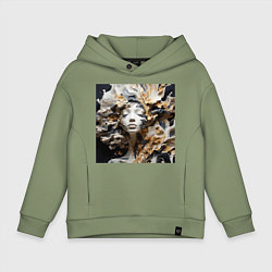 Толстовка оверсайз детская Девушка из акрила, цвет: авокадо