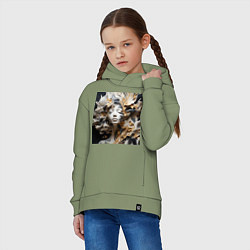 Толстовка оверсайз детская Девушка из акрила, цвет: авокадо — фото 2