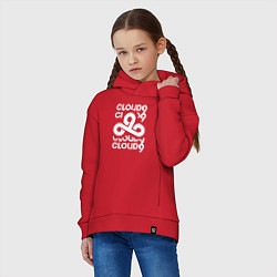 Толстовка оверсайз детская Cloud9 - in logo, цвет: красный — фото 2