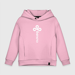 Толстовка оверсайз детская Cloud9 - vertical logo, цвет: светло-розовый