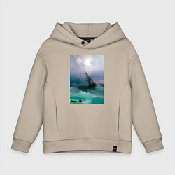 Детское худи оверсайз Корабль среди бурного моря