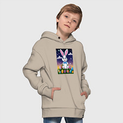 Толстовка оверсайз детская Ушастик и яички, цвет: миндальный — фото 2