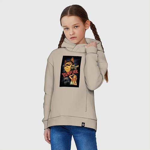 Детское худи оверсайз Кот возвращение вампира / Миндальный – фото 3