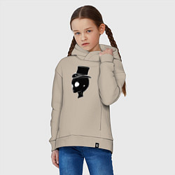 Толстовка оверсайз детская Пришелец в цилиндре, цвет: миндальный — фото 2