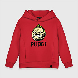 Толстовка оверсайз детская Pudge Face, цвет: красный