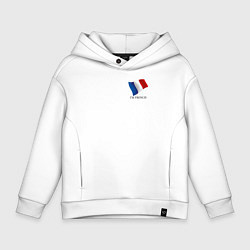 Толстовка оверсайз детская Im French - motto, цвет: белый