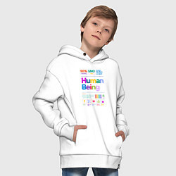 Толстовка оверсайз детская Человеческое существо - human being, цвет: белый — фото 2