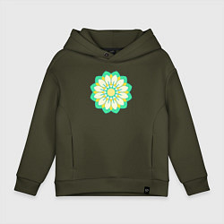 Детское худи оверсайз Мандала зеленых оттенков