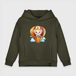 Детское худи оверсайз Львёнок на воздушном шаре