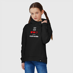 Толстовка оверсайз детская Keep calm and play games, цвет: черный — фото 2
