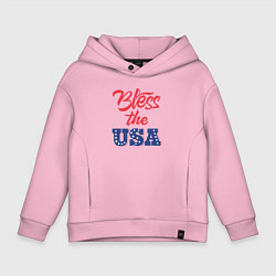 Толстовка оверсайз детская Bless the USA, цвет: светло-розовый