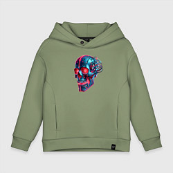 Детское худи оверсайз Metal cyber skull - ai art
