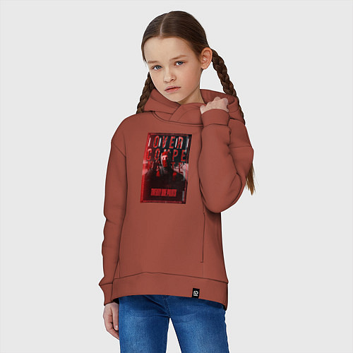 Детское худи оверсайз В маске - Twenty one pilots / Кирпичный – фото 3