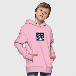 Толстовка оверсайз детская Через вселенную, цвет: светло-розовый — фото 2