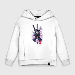 Детское худи оверсайз Меч самурая и сакура