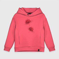 Толстовка оверсайз детская Токийский гуль Паучья лилия, цвет: коралловый