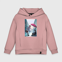 Толстовка оверсайз детская Хиёри Ики Ято, цвет: пыльно-розовый