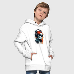 Толстовка оверсайз детская Grunge redhead girl skull, цвет: белый — фото 2