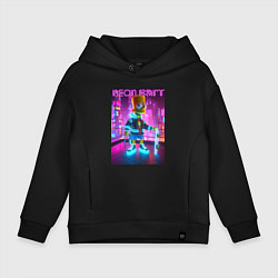 Детское худи оверсайз Neon Bart - with skateboard ai art fantasy