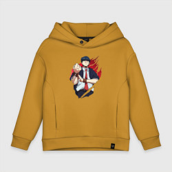 Толстовка оверсайз детская Мэш Бёрндэд маг, цвет: горчичный