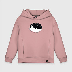 Детское худи оверсайз Космическая девушка на облаке