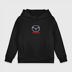 Толстовка оверсайз детская Mazda logo, цвет: черный