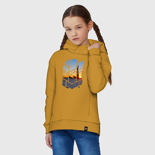 Детское худи оверсайз Лахта центр в Санкт-Петербурге / Горчичный – фото 3