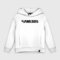 Детское худи оверсайз Киберпанк - черная надпись Samurai