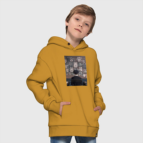 Детское худи оверсайз Патриотизм Мориарти Шерлок / Горчичный – фото 4
