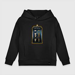 Толстовка оверсайз детская Tardis Sherlock, цвет: черный