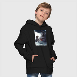 Толстовка оверсайз детская Безработный Рудеус Грейрат, цвет: черный — фото 2