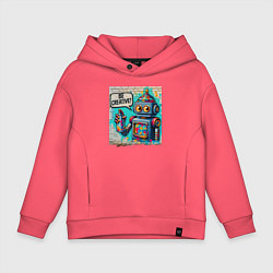 Детское худи оверсайз Робот с баллончиком краски - граффити