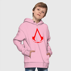 Толстовка оверсайз детская Red logo of assassins, цвет: светло-розовый — фото 2