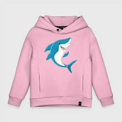 Толстовка оверсайз детская Веселая добрая акула, цвет: светло-розовый
