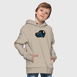 Толстовка оверсайз детская Тардис и звёзды, цвет: миндальный — фото 2