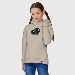 Толстовка оверсайз детская Тардис и звёзды, цвет: миндальный — фото 2
