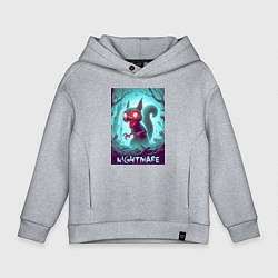 Толстовка оверсайз детская Terrible squirrel - nightmare, цвет: меланж