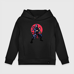 Толстовка оверсайз детская Warrior ninja, цвет: черный
