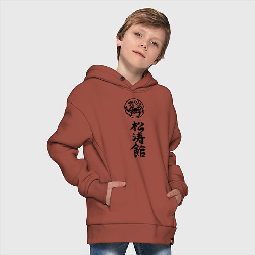 Детское худи оверсайз Шотокан карате / Кирпичный – фото 4