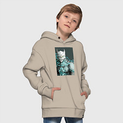 Толстовка оверсайз детская Кайдзю номер восемь, цвет: миндальный — фото 2