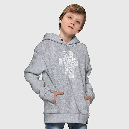 Детское худи оверсайз Depeche mode - logo, symbolism / Меланж – фото 4