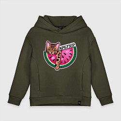 Детское худи оверсайз Бенгальский кот арбузер