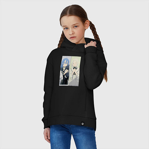 Детское худи оверсайз Реинкарнация безработного Рокси Мигурдия Сильфиетт / Черный – фото 3