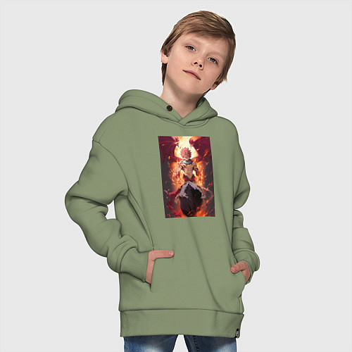 Детское худи оверсайз Хвост Феи Нацу Драгнил дракон / Авокадо – фото 4