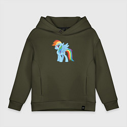 Толстовка оверсайз детская Рейнбоу Дэш из My Little Pony в кино, цвет: хаки