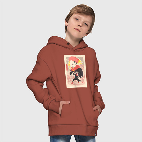 Детское худи оверсайз Магическая битва Сукуна Рёмэн арт / Кирпичный – фото 4