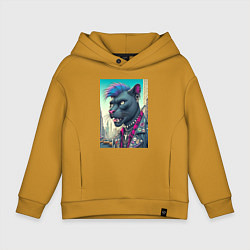 Детское худи оверсайз Чувак пантера панк житель Нью-Йорка - нейросеть