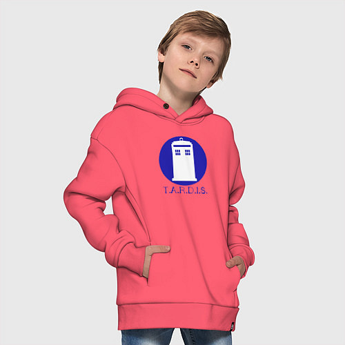 Детское худи оверсайз Blue tardis / Коралловый – фото 4