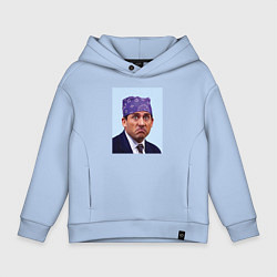 Толстовка оверсайз детская Michael Scott - Prison mike the office meme, цвет: мягкое небо