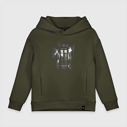 Детское худи оверсайз Tardis grey